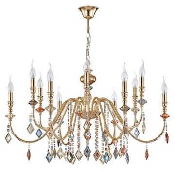 Люстра подвесная Mercedes SP6+6 золото/разноцветный Crystal Lux