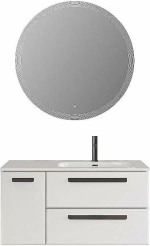 Тумба с раковиной Cezares ECO-CER-N 100 ECO-CER-N-1000-2C-1A-SO-BL белая глянцевая