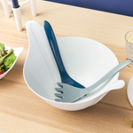 Салатник с приборами leaf, 4 л, бело-розовый