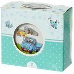 Набор посуды из керамики 3 предмета «Синий грузовик» (тарелка 17.5см, салатник 15см, кружка 230мл), Daniks, C425