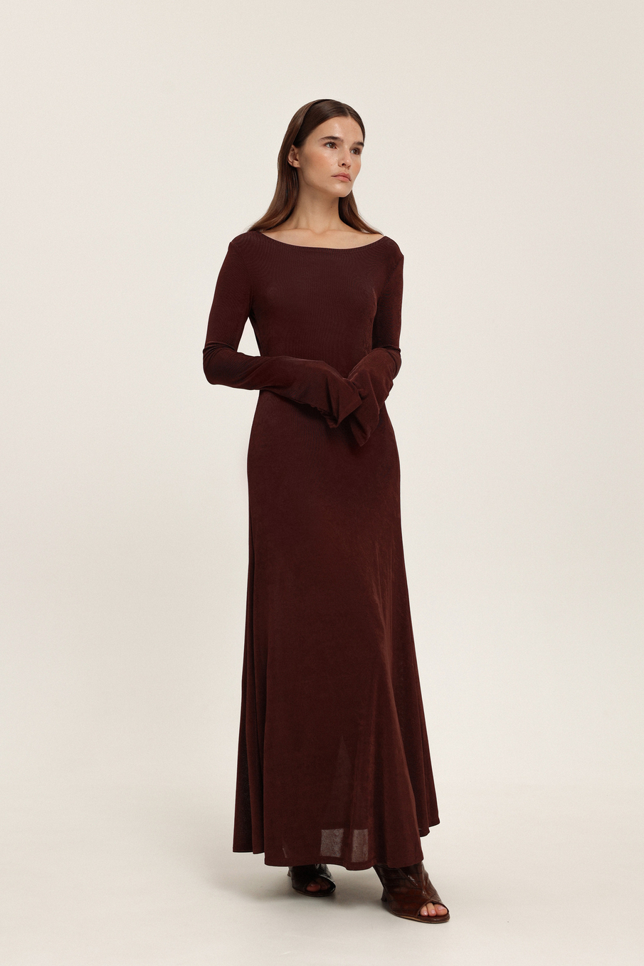 Платье трикотажное макси