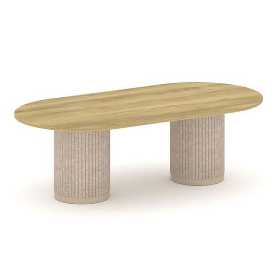 Felto Стол переговорный овальный PR.C.SPRG-007.D Дуб Винченцо/Металл Капучино/Крем-брюле 2400*1200*7