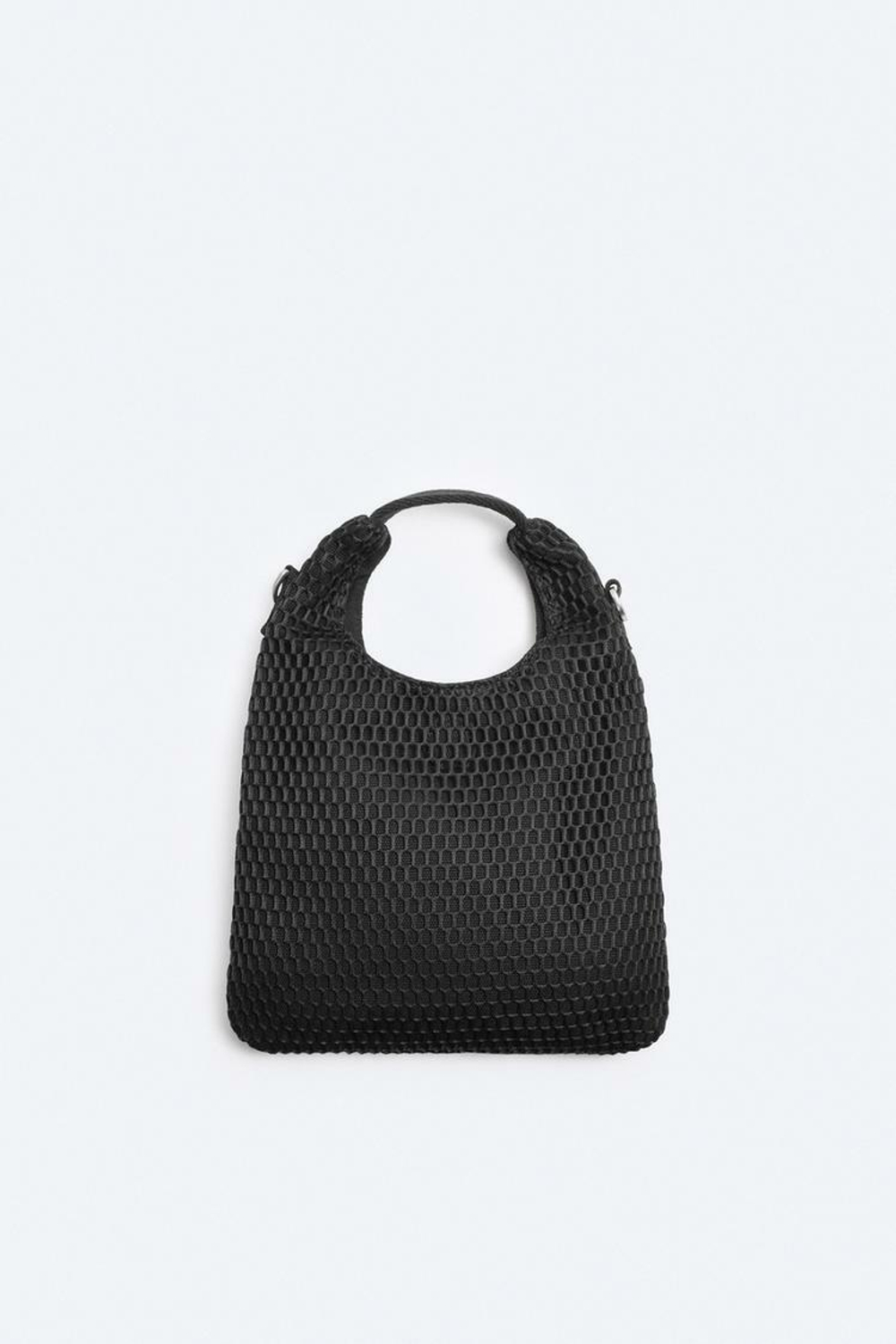 ZARA НЕБОЛЬШАЯ СЕТЧАТАЯ СУМКА, ЧЕРНЫЙ