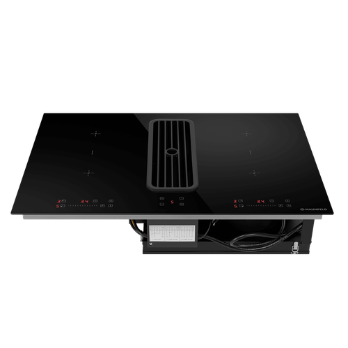 Индукционная варочная панель с интегрированной вытяжкой, объединением зон Bridge Induction MAUNFELD AVSI804SBH