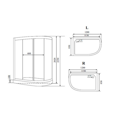 Душевая кабина Timo T-6602 Silver R Fabric