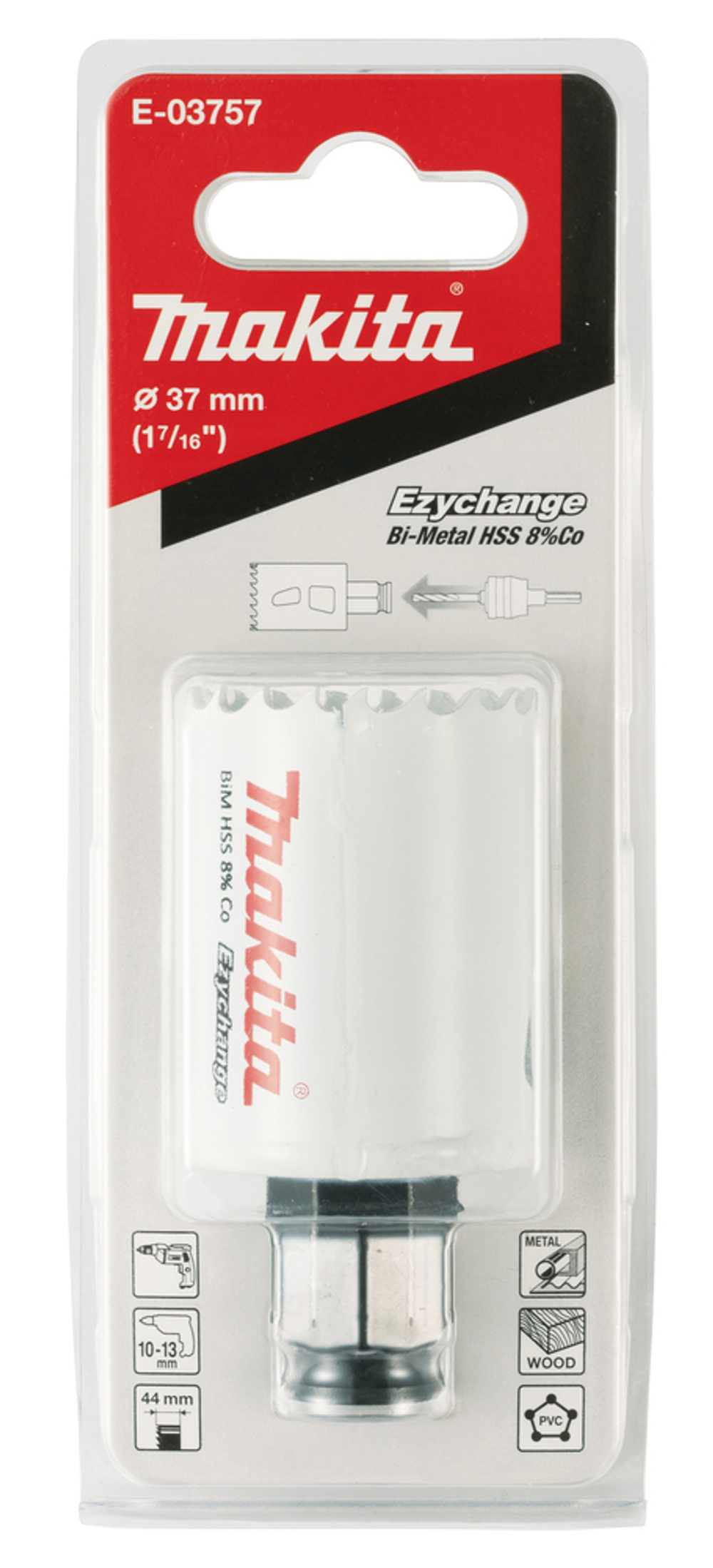 Коронка BiM 37x44 мм Ezychange Makita E-03757 BiM O 30 мм Ezychange (быстросъемная)