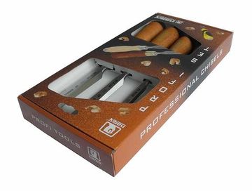 Набор из 4 плоских стамесок с ручкой NAREX WOOD LINE PLUS 6, 12, 20, 26 мм 863201