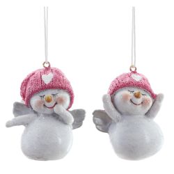 GAEM Фигурка декоративная подвесная "Снеговик", L4,5 W4 H5,5 см, 2в.