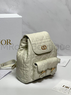 Dior Caro рюкзак женский кожаный белого цвета