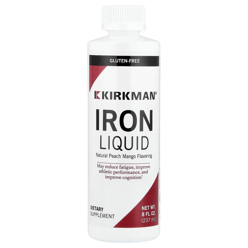 Kirkman Labs, Liquid Iron, натуральный персик и манго, 237 мл (8 жидк. унций)