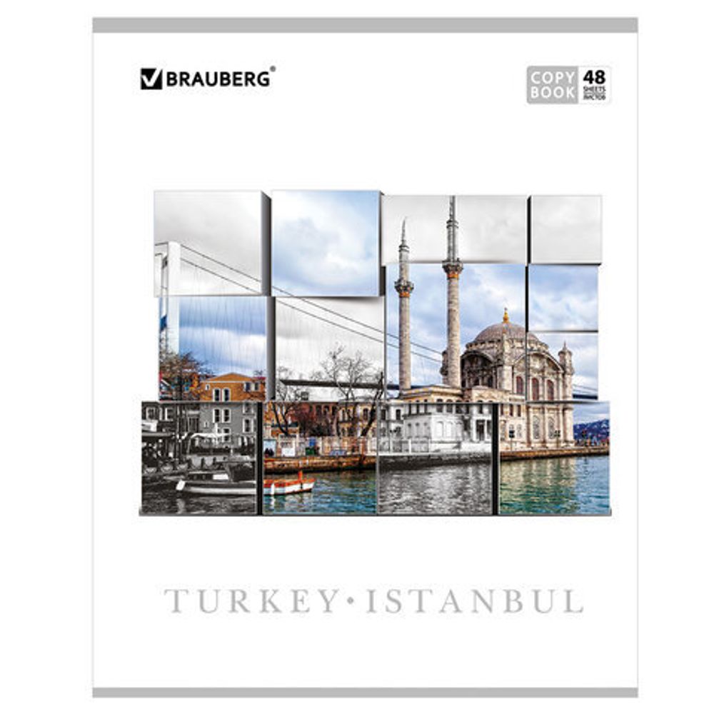 Тетрадь А5, 48 л., BRAUBERG, клетка, выборочный лак, ПУТЕШЕСТВИЯ, 401826, 5шт