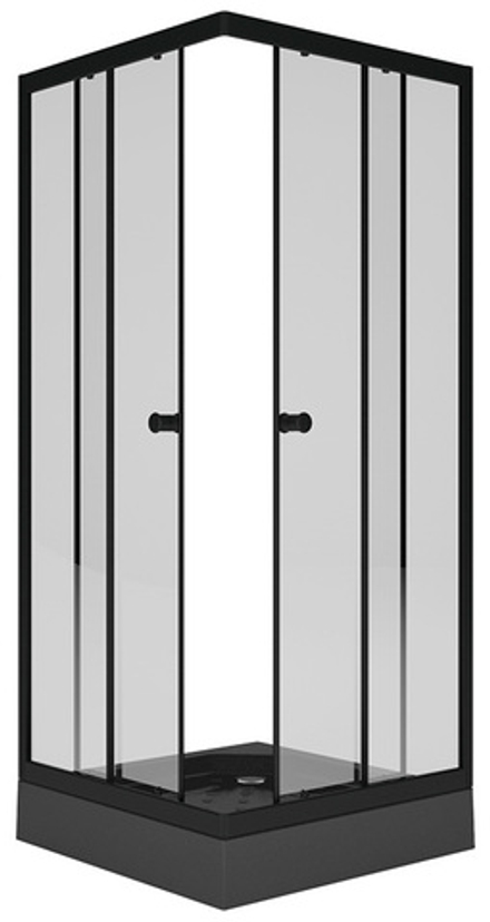 Душевой уголок Melodia Square 800х800х1750 прозрачное стекло, черный профиль (MCNSQ8080TBk)