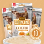 Нежное пюре со вкусом индейки и с икрой летучей рыбы для кошек Деревенские лакомства Холистик Премьер 4х0,01кг набор из 10 упаковок