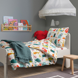 IKEA LATTJO  (ИКЕА ЛАТТЙО)  -  Пододеяльник и наволочка, животное/мультиколор, 150x200/50x60 см