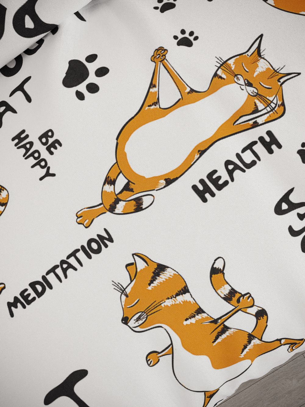 Наволочка комплект 2шт бязь Сказка "Yogacat" 70x70 см на молнии