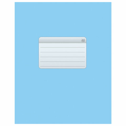 Тетрадь А5, 48 л., HATBER-ECO скоба, офсет №2 ЭКОНОМ, клетка, обложка мелованная бумага, "Голубая", 48Т5D1, 48Т5D1_27730