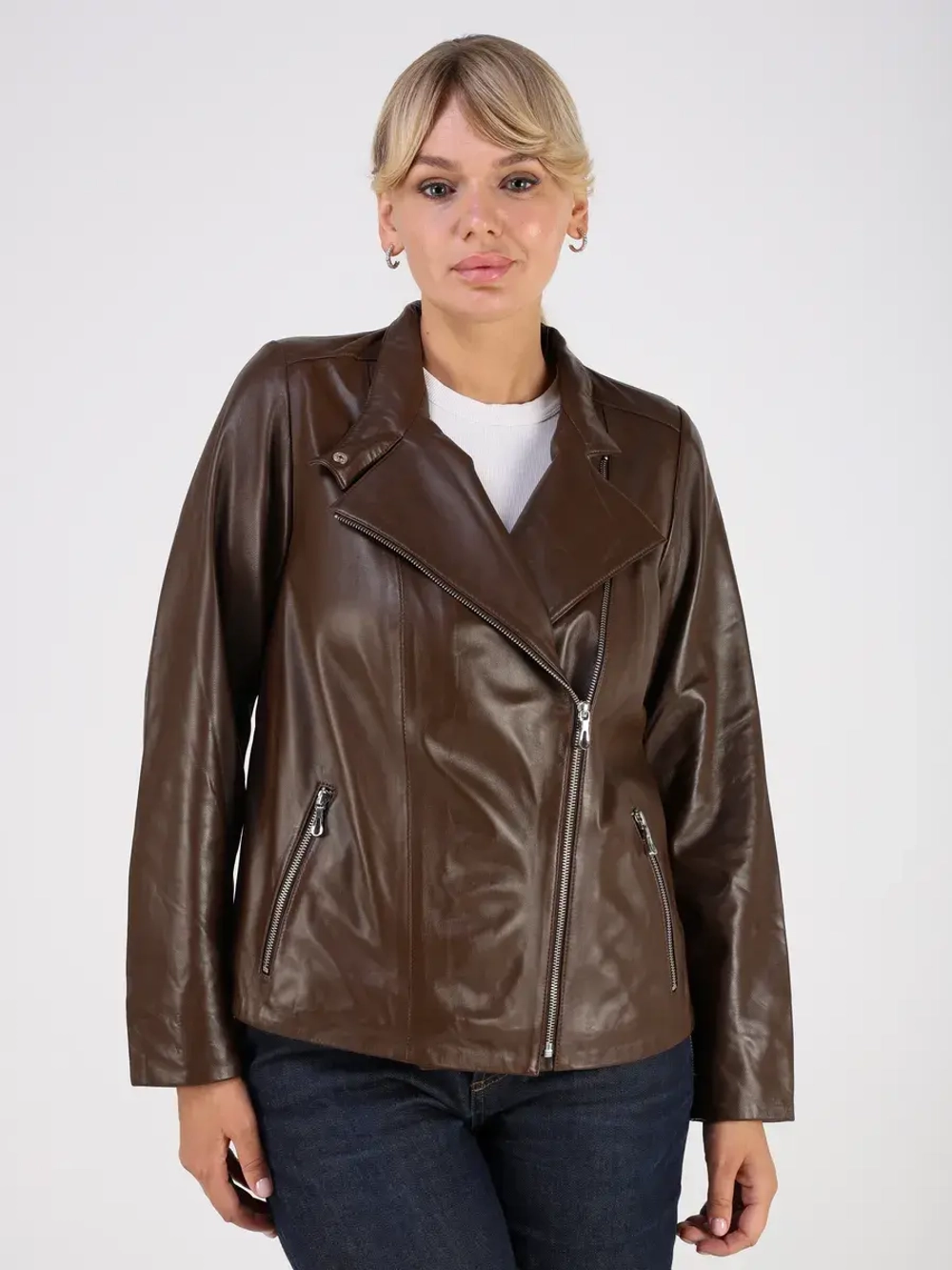 Кожаная куртка демисезонная косуха