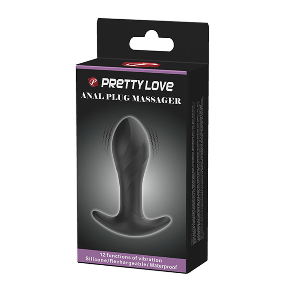 Черная анальная вибропробка 10,4см Pretty Love Anal Plug Massager BI-040067