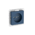ATLASDESIGN РОЗЕТКА без заземления со шторками, 16А, мех., быстрозажим. клем., АКВАМАРИН