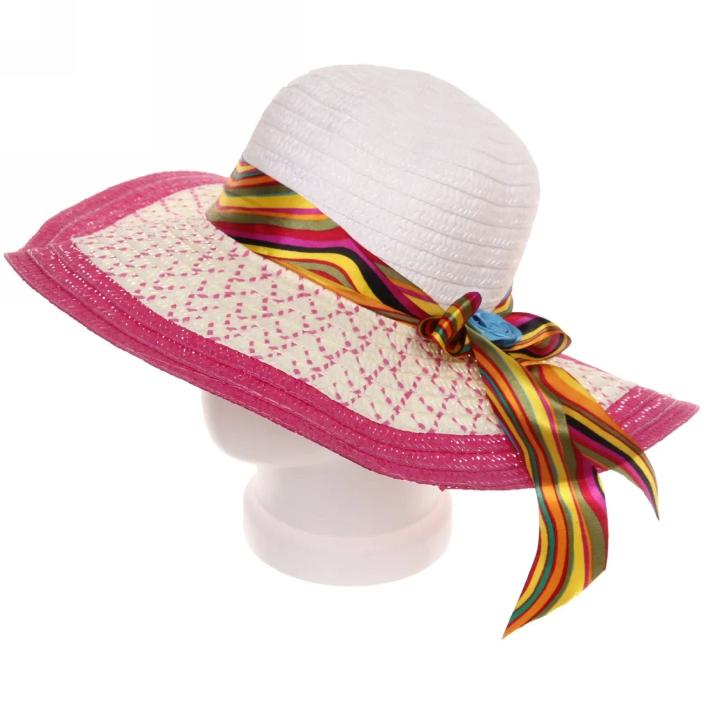 Шляпа женская с широкими полями «TiraMiSu- Ассоль», микс 6 цветов, р58, ширина полей 10 см