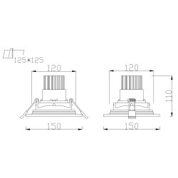 Светильник карданный встраиваемый ЭРА SKD-11-36-40K-W20 20Вт 4000K 2400Лм 150х150х110 5 лет гарантии