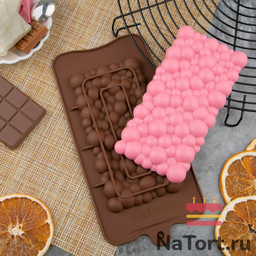 Форма силиконовая для шоколада «Плитка пузыри»