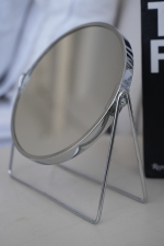 Косметическое зеркало ANVER HOME (увеличивающее), серебристый, 17.5 см