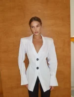 Рубашка из поплина с открытой спиной, Белый