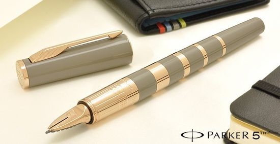 Ручка-5й пишущий узел Parker Ingenuity S F503 Ring, цвет: Taupe & Metal PGT, стержень: Fblack, 1858538