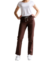 Брюки медицинские женские Доктор стиль Комфорт на резинке со шнурком, шоколад, 40