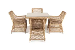 "Айриш" обеденная группа плетеная на 4 персоны, цвет соломенный