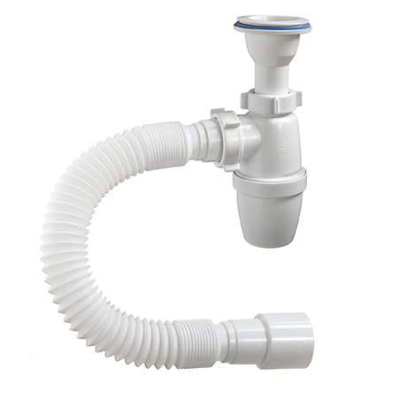 Сифон бутылочный 1 1/4x40, малый корпус, с гибкой трубой 40-40/50