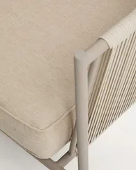 Двухместный уличный диван Zivia из веревки цвета экрю и стали таупе 178 см