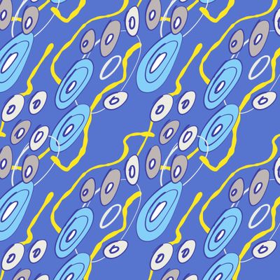 Abstract marine with graphic circles ovals lines in blue shades