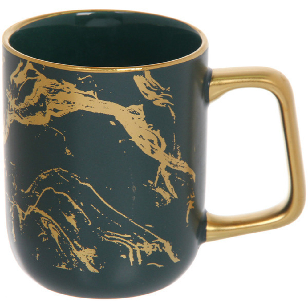 Кружка керамическая 340мл «Мрамор зеленый», микс