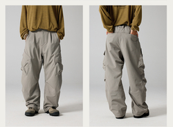 Женские Брюки Nothomme Blue Plaid Fleece-Lined Wide-Leg Cargo Pants