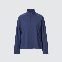 UNIQLO ФУТБОЛКА С ДЛИННЫМИ РУКАВАМИ НА МОЛНИИ, СИНИЙ