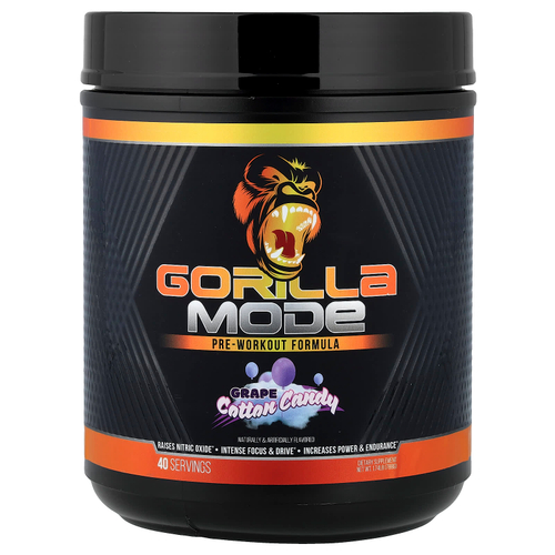 Gorilla Mind, Mode, предтренировочная добавка, со вкусом винограда и сладкой ваты, 788 г (1,74 фунта)