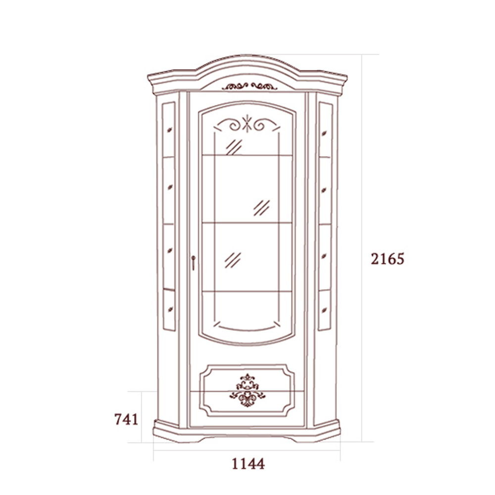 Флориана орех Витрина угловая