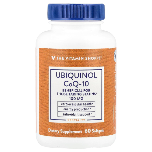 The Vitamin Shoppe, Убихинол коэнзим Q-10, 60 мягких таблеток