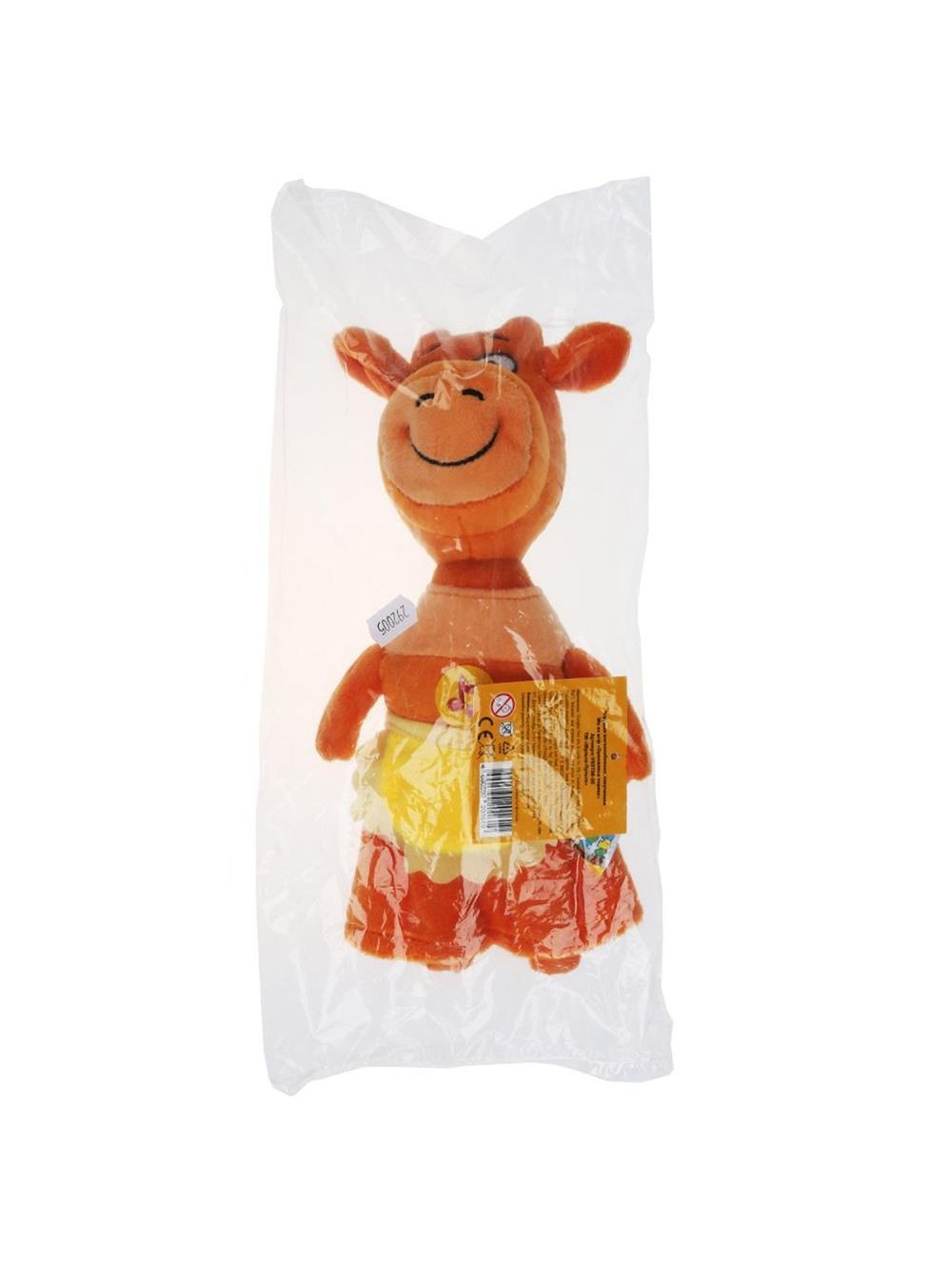 Игрушка мягкая Оранжевая корова мама 27см с музыкальным чипом