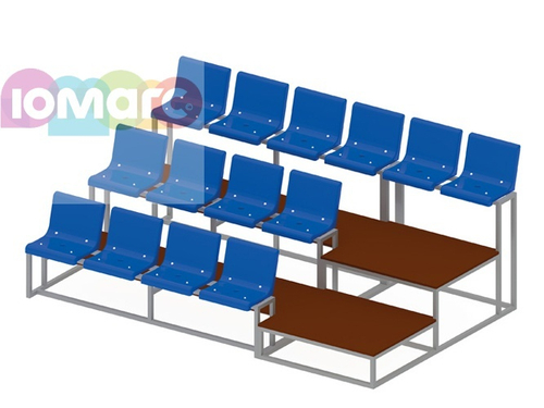 Трибуна трехрядная на 12 мест