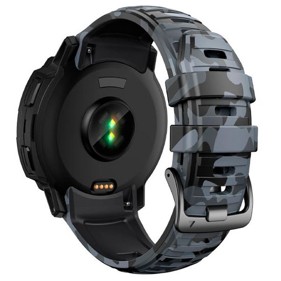 Ремешок 26 мм силиконовый для Garmin Instinct 2X Solar / Instinct 2X Solar Tactical оригинальное быстросъемное крепление Torch (Камуфляж серый)