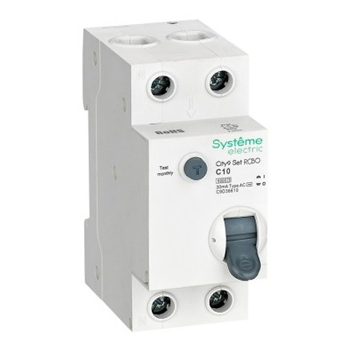 Дифференциальный автомат City9 Set электронный C10А 30мА тип АС 2П 6кА Systeme Electric (дифавтомат, АВДТ) C9D36610