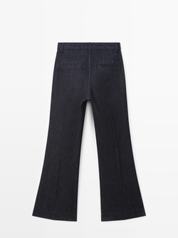 Massimo Dutti Джинсы клеш со средней посадкой, темно-синий