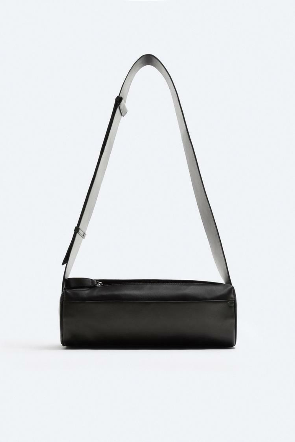 ZARA ПРЯМОУГОЛЬНАЯ КОЖАНАЯ СУМКА, ЧЕРНЫЙ