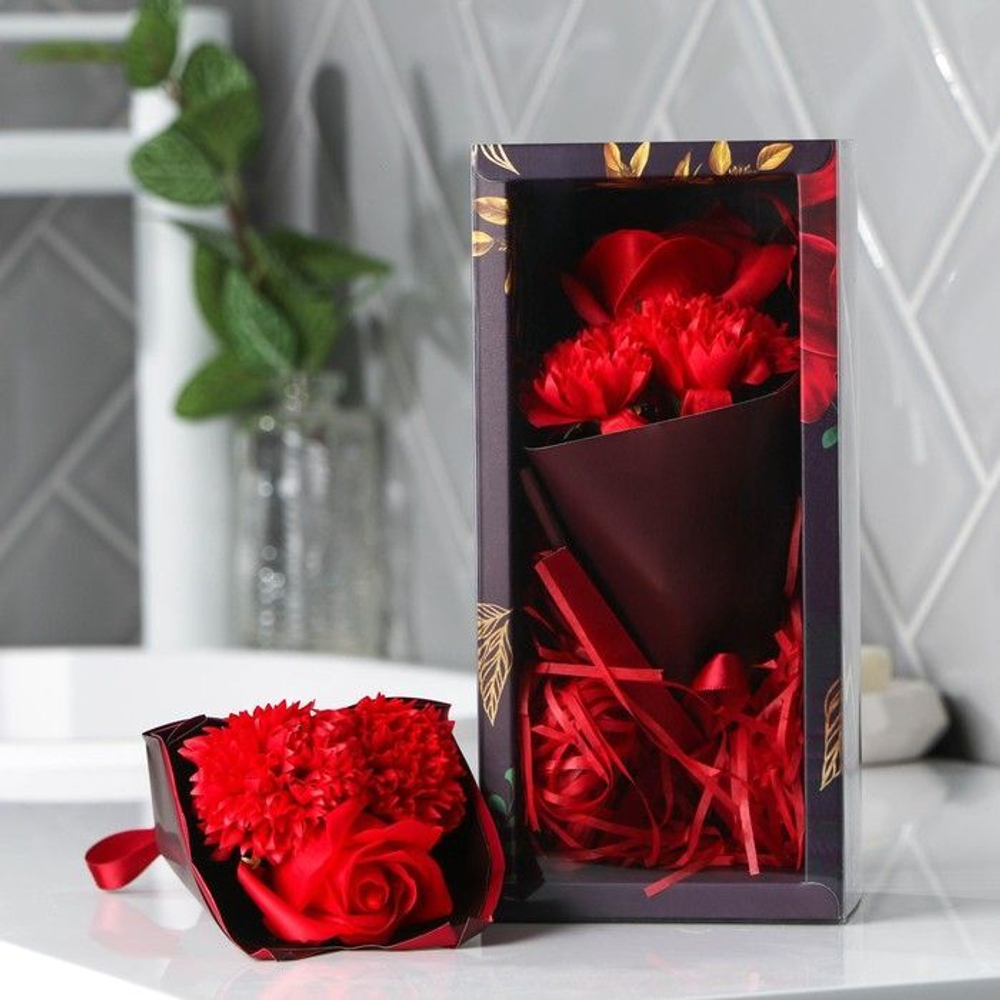 Букет из лепесткового мыла «С 8 Марта»