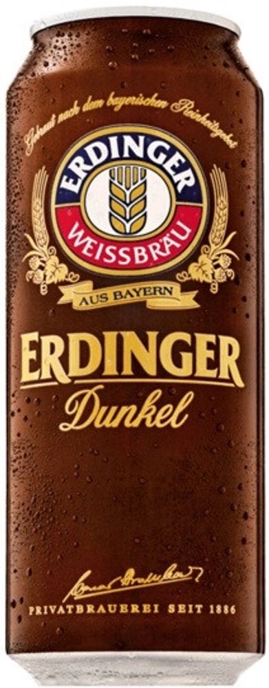 Пиво Эрдингер Дункель / Erdinger Dunkel 0.5 - банка