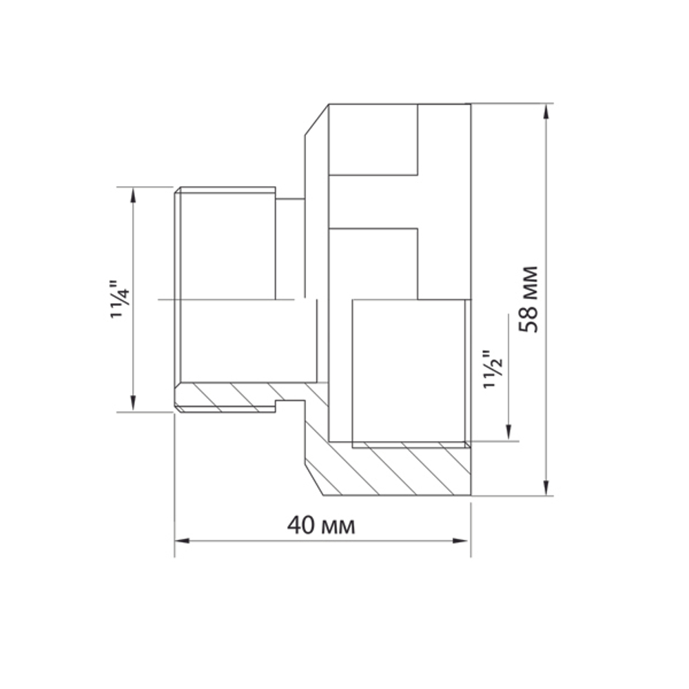 Переходник 1 1/2'' - 1 1/4'' вн/нар VRT® никель