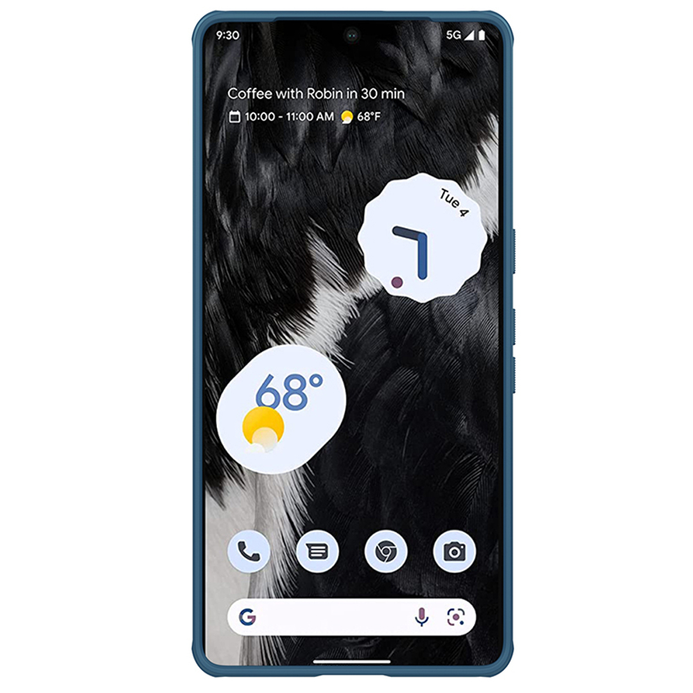 Усиленный чехол синего цвета от Nillkin для Google Pixel 7, серия Super Frosted Shield Pro, двухкомпонентный